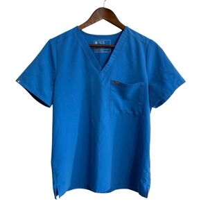 Figs scrub top womens medium royal blue technical collection nurse doctor FW1000